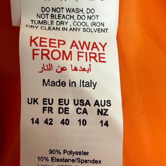 NWT Boohoo Made in Italy Bold Orange Women's Blazer Size 10 - Picture 5 of 8